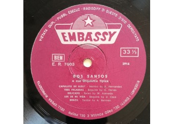 Dos Santos Orquestra Tipica - Mambo Rumba Beguine LP 10"  Embassy ER 7003