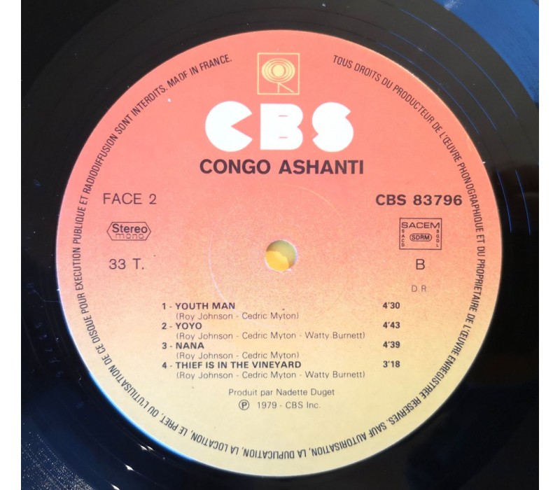 Congo – Congo Ashanti | LP CBS 83796 | France 1979 | EX Vinyl | Roots ...