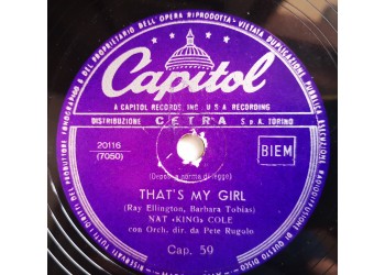 Nat King Cole - That's My Girl, Billy May - Charmaine,  10", 78 RPM,  Uscita: 1953