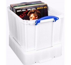 REALLY USEFUL Box 35 Litri XXL Contenitore  Antiurto in PVC BIANCO per 95/100 dischi vinile 12"/LP 