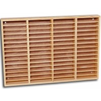 MM - Scaffale, Rack, Cassettiera legno per 60 Musicassette colore PINO