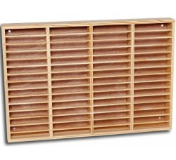 MUSIC MAT - Rack Cassettiera legno per Musicassette colore PINO (Contiene 60 Musicassette)