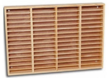MM - Scaffale, Rack, Cassettiera legno per 60 Musicassette colore PINO