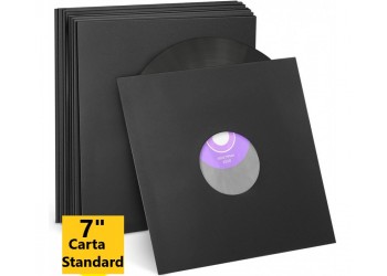 MUSIC MAT - Buste Foderate in Carta Nera per Dischi 45 Giri, Standard (Conf. 100 pz) 