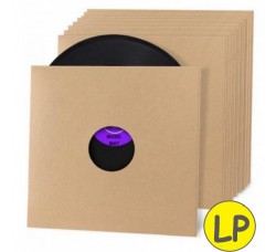 MUSIC MAT 60079 - COPERTINE con foro fustellato per LP / 12" Cartoncino  MARRONE forza 300gr m² - 10 pezzi 