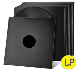 MUSIC MAT - COPERTINE con foro fustellato per LP / 12" Cartoncino NERO forza 300gr / m²  (10 copertine) 