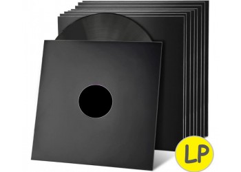 MUSIC MAT - COPERTINE con foro fustellato per LP / 12" Cartoncino NERO forza 300gr / m²  (10 copertine) 