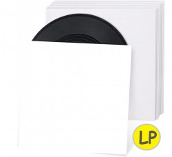 MUSICMAT - COPERTINE senza foro per LP/12" Cartoncino BIANCO forza 300gr / m² (10 copertine)
