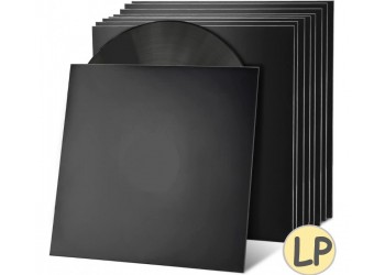 MUSIC MAT 60096 - Copertine Senza Foro per LP/12" in Cartoncino Nero 300g/m² (Set di 10)