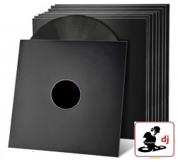 MUSIC MAT - COPERTINE con foro fustellato per 12" Maxi Single Cartoncino NERO Forza 280gr m²  (10 copertine)