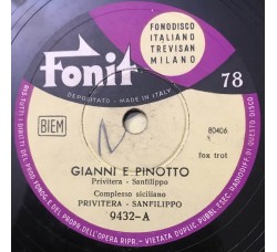 Complesso Siciliano Privitera - Sanfilippo,  Gianni e Pinotto, American Hostess 10", 78 RPM, Uscita: 1954