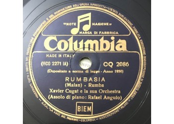 Xavier Cugat And His Orchestra – Rumbasia / Muchachita, 10", 78 RPM, Uscita: 1950