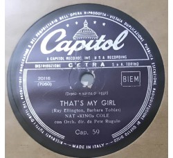 Nat King Cole That's My Girl, Charmaine,  10", 78 RPM,  Uscita: 1951