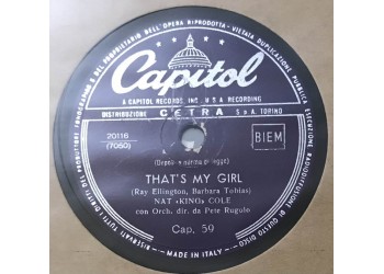 Nat King Cole That's My Girl, Charmaine,  10", 78 RPM,  Uscita: 1951