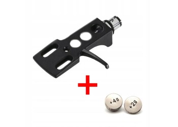ANALOGIS HS-10 Portatestina / Shell per Giradischi - Alluminio 9g - Nero,  incl. due pesi  (2 g + 4 g) 