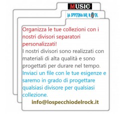 MUSIC MAT - Separatori, Divisori, Classificatori personalizzati, per Vinili, CD, DVD, Bluray, Musicassette. 