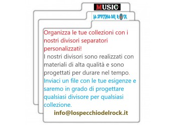 Separatori, Divisori, Classificatori personalizzati, per Vinili, CD, DVD, Bluray, Musicassette. 