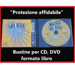 BUSTINE PER CD, DVD, IN FORMATO LIBRO APRIBILE CCP 125x290mm 100μm conf.50.pezzi  