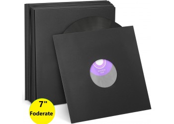 MUSIC MAT - Inner FODERATE Buste interne per dischi 45 giri 7" colore NERO Conf.50.pezzi