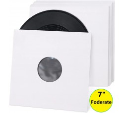 MUSIC MAT, Buste interne foderate per dischi 45 giri BIANCHE, 180X180mm, carta 70gr - 25 pezzi