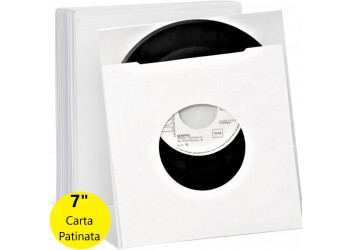 MUSIC MAT, Buste interne sfoderate, carta Patinata 140gr per dischi 45 giri 7" colore BIANCO Conf.50.pezzi