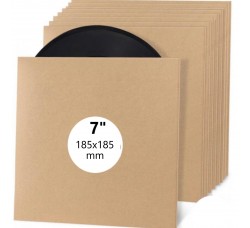 MUSIC MAT, Copertine per dischi 45 giri, cartoncino 300gr colore MARRONE con foro dim.185X185 - 20.pezzi