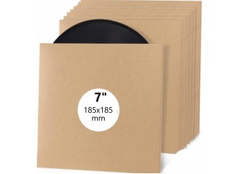 MUSIC MAT, Copertine per dischi 45 giri, cartoncino 300gr colore MARRONE con foro dim.185X185 - 20.pezzi