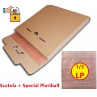 Scatola di cartone Kraft per spedire di (3) dischi LP/12" con busta pluriball antistatica
