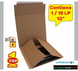 Scatola di cartone Kraft altezza variabile per spedire (1/15) dischi vinile 12" LP 33 giri