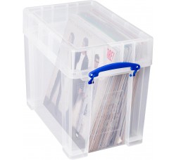 REALLY USEFUL, Contenitore  Antiurto in PVC trasparente per 45/50 dischi vinile 12"/LP