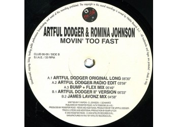 Artful Dodger & Romina Johnson – Movin' Too Fast, Vinyl 12" - Anno  2000