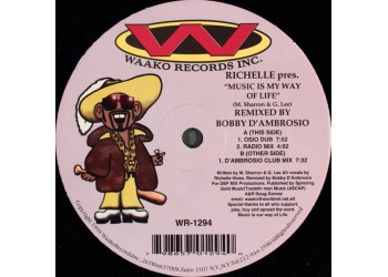Richelle – Music Is My Way Of Life (Remixes) Vinyl, 12", 33 ⅓ RPM, Anno 1999