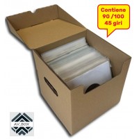 AV_BOX - Scatola Contenitore cartone KRAFT contiene 90/100 dischi 45 giri 