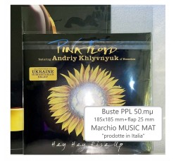 MUSIC MAT - BUSTE ESTERNE per dischi 45 giri 7" - Flap adesivo, PPL.50.mµ dim.185x185x25mm - 50 pezzi
