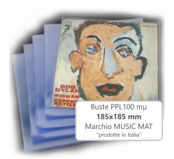 MUSIC MAT - BUSTE ESTERNE per dischi 45 giti 7" PPL100 mµ, dim.185x185.mm (50 pezzi) 