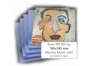 MUSIC MAT - BUSTE ESTERNE per dischi 45 giri 7" - PP100 mµ, dim.185x185.mm  (50 buste) 