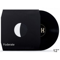 MUSIC MAT - BUSTE INTERNE per LP/12” FODERATE Neri , 80g, angoli TAGLIATI (25 buste)
