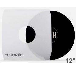 MUSIC MAT - BUSTE INTERNE per LP/12” FODERATE bianche, 90g, angoli CUT (25 buste)