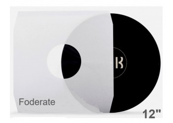 MUSIC MAT - BUSTE INTERNE per LP/12” FODERATE bianche, 90g, angoli CUT (25 buste)