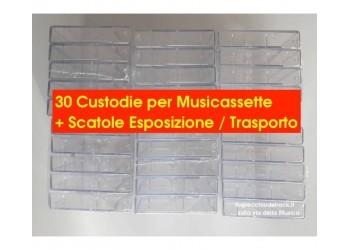 MUSIC MAT - Custodie 30 (TRENTA) per Musicassette inclusa scatola di archiviazione  