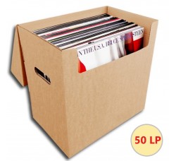 AV_BOX Scatola Contenitore cartone KRAFT per (50) dischi vinile 12" LP 33 giri