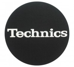 Tappetino "TECHNICS"  Slipmats per Giradischi Grafica Logo Bianco / Feltro Antistatico - 1pz 