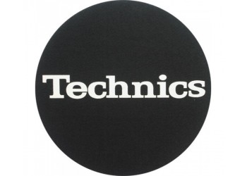 TECHNICS - TAPPETINO SLIPMAT per Giradischi in feltro antistatico - Grafica NERO logo Bianco