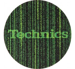 TECHNICS TAPPETINO SLIPMAT per Giradischi in feltro antistatico - Grafica MATRIX logo Verde