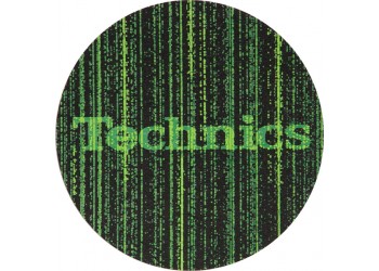 TECHNICS TAPPETINO SLIPMAT per Giradischi in feltro antistatico - Grafica MATRIX logo Verde