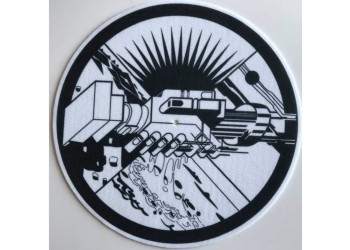 SLIPMAT Tappetino per Giradischi in feltro antistatico, antiscivolo Grafica "PINK STEEL HAND" 1.pz