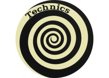 TECHNICS TAPPETINO SLIPMAT per Giradischi in feltro antistatico - Grafica REFLEX logo giallo