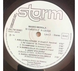 Mario Merola ‎– Si Chesta È 'A Legge - LP-Album Promozionale Raro 