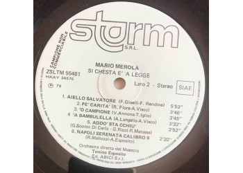 Mario Merola ‎– Si Chesta È 'A Legge - LP-Album Promozionale Raro 