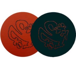 FACTORY Tappetini in feltro antiscivolo per giradischi Grafica Plasticman Nero e Rosso (coppia)